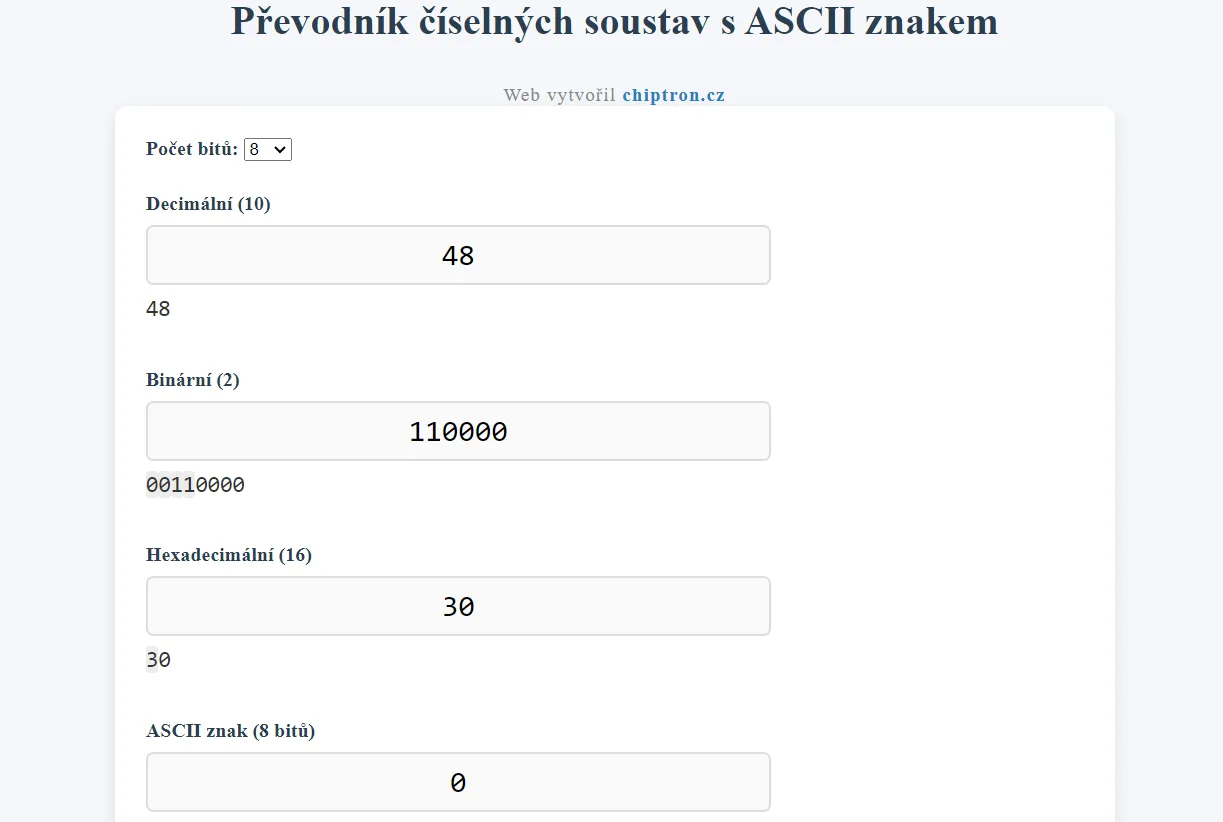Converter for numerical systems between HEX, DEC, and BIN – ad-free, button-free, and intuitive.