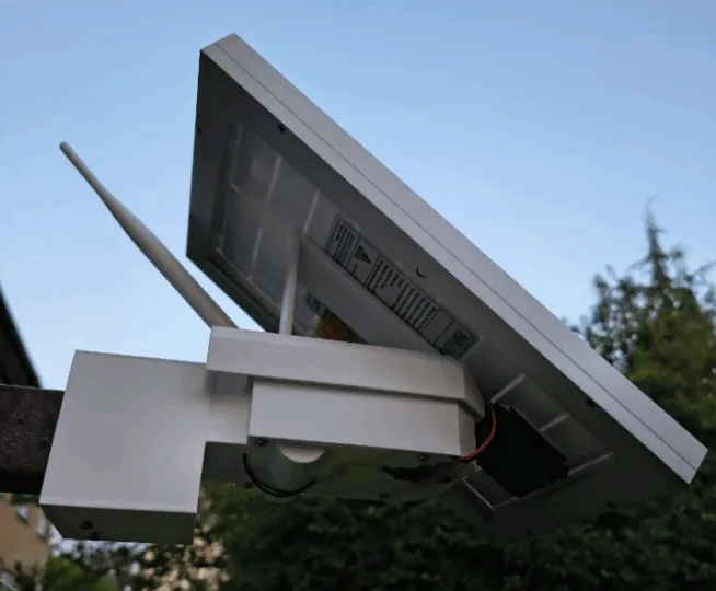 The solar panel also serves as a cover against direct sunlight.
