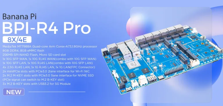 Banana Pi is still going strong. They introduced the powerful R4 Pro – a router board with Wi-Fi 7, PCIe, USB 3.2, and gigabit Ethernet. However, it’s not available for purchase yet.