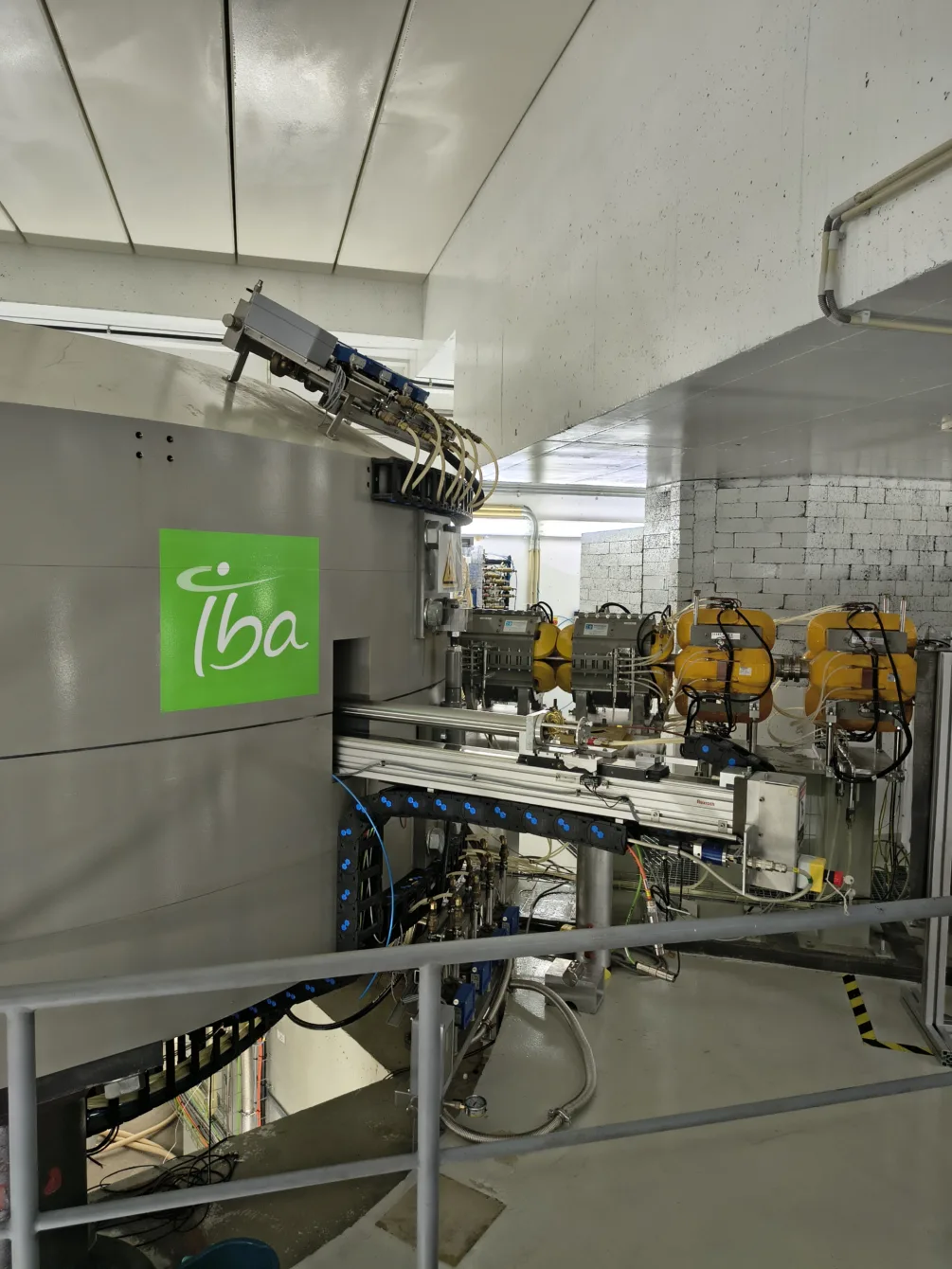 Magnets slightly rotated against each other used to direct the proton beam.