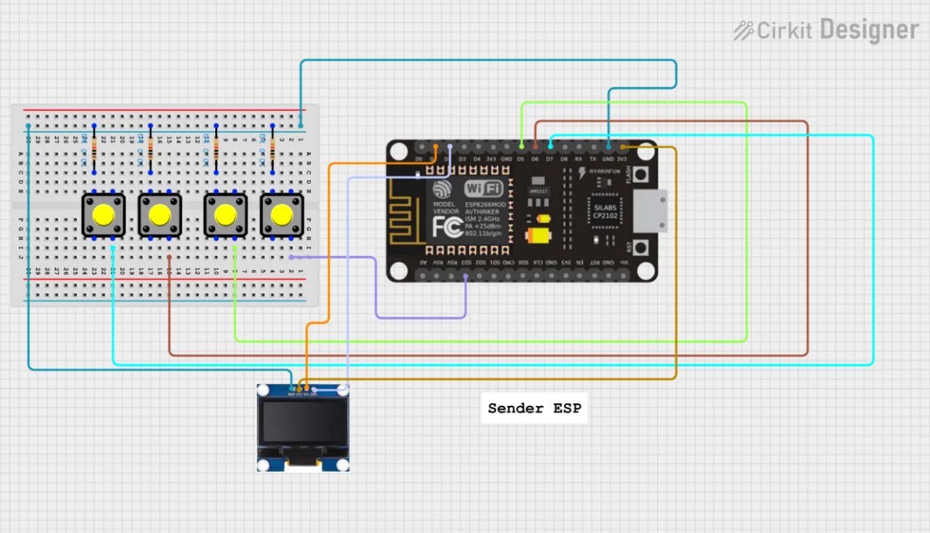 ESP8266, ESP-NOW, buttons and OLED display