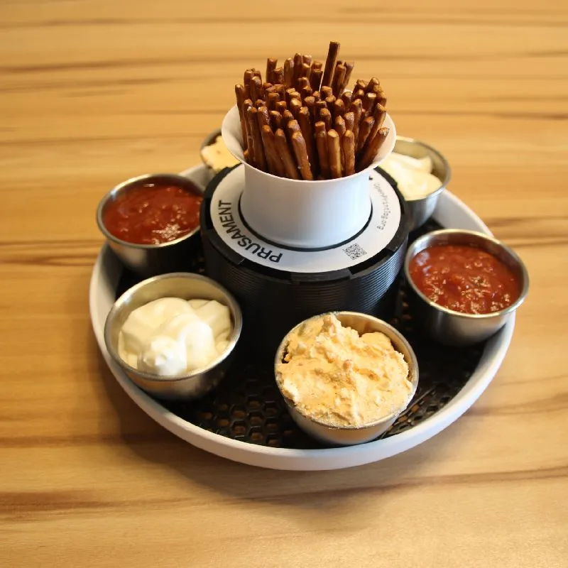 Rotating dip and sauce holder