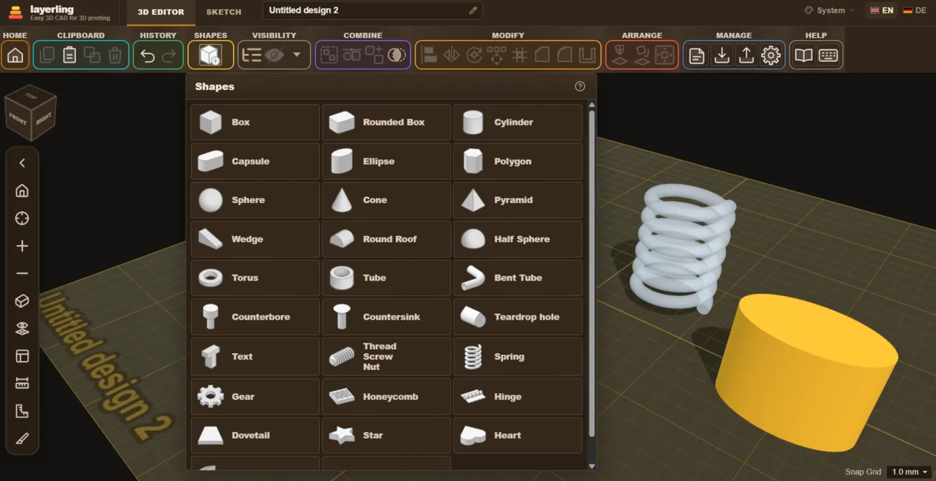 Layerling object list distinguishing between solids and holes